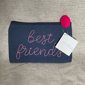 NWT Ever Ellis Canvas Cosmetic Bag “Best Friends”